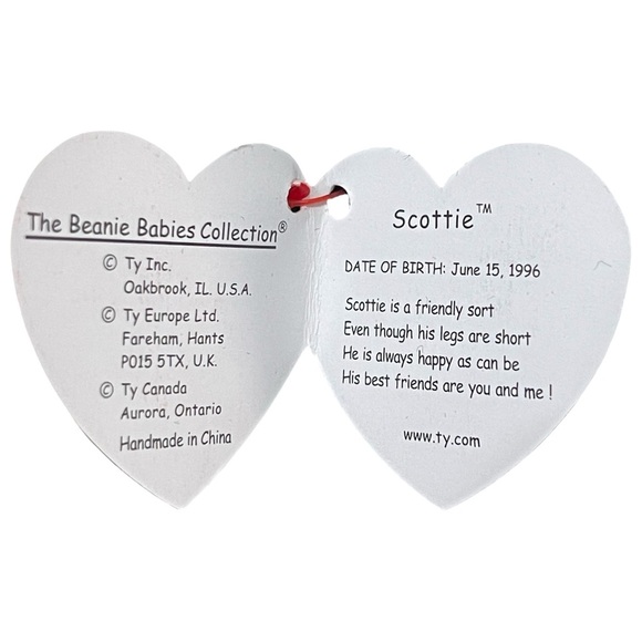 Ty Beanie Baby RARE Retired Scottie The Dog 15 June 1996 Style 4102 MWMT's - Picture 4 of 7